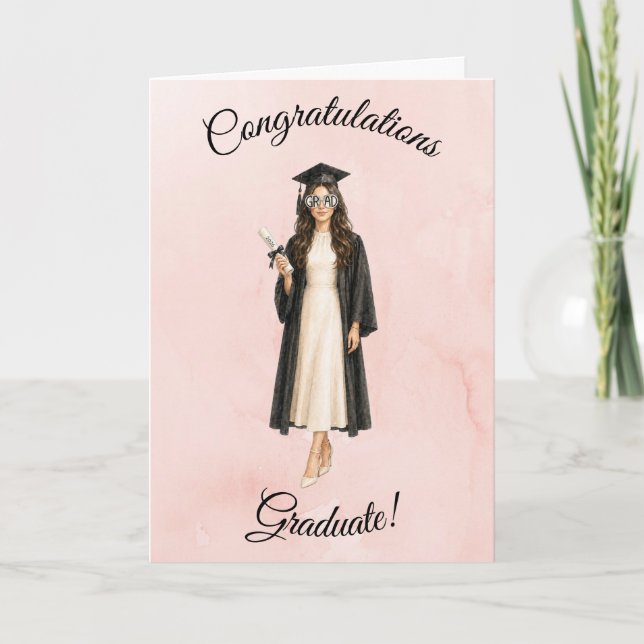 Carte de remise de diplôme 2026 Fille (Devant)
