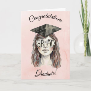 Carte de remise de diplôme 2026 Fille
