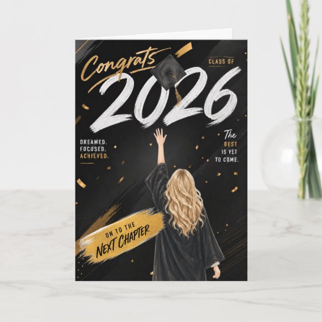 Carte de remise de diplôme 2026 pour elle (Devant)