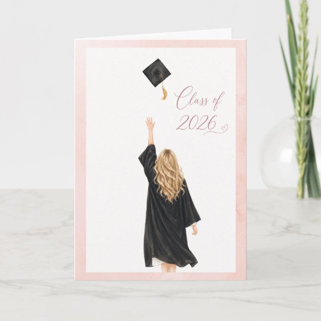 Carte de remise de diplôme 2026 pour elle (Devant)