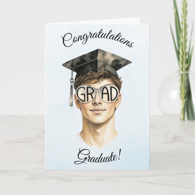 Carte de remise de diplôme 2026 pour lui (Devant)