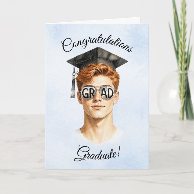 Carte de remise de diplôme 2026 pour lui (Devant)
