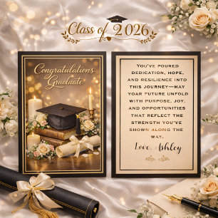 Carte de remise de diplôme élégante avec message d
