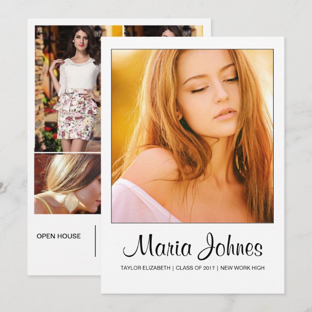 Carte de Remise de Diplôme Modèle (Devant / Derrière)