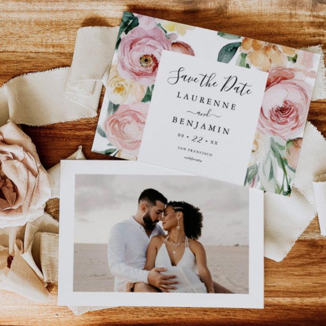 Carte de Remise de Mariage avec Grande Fleur Photo (Créateur téléchargé)