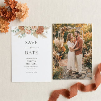 Carte de Remise de Mariage Bohème en Terre Cuite F