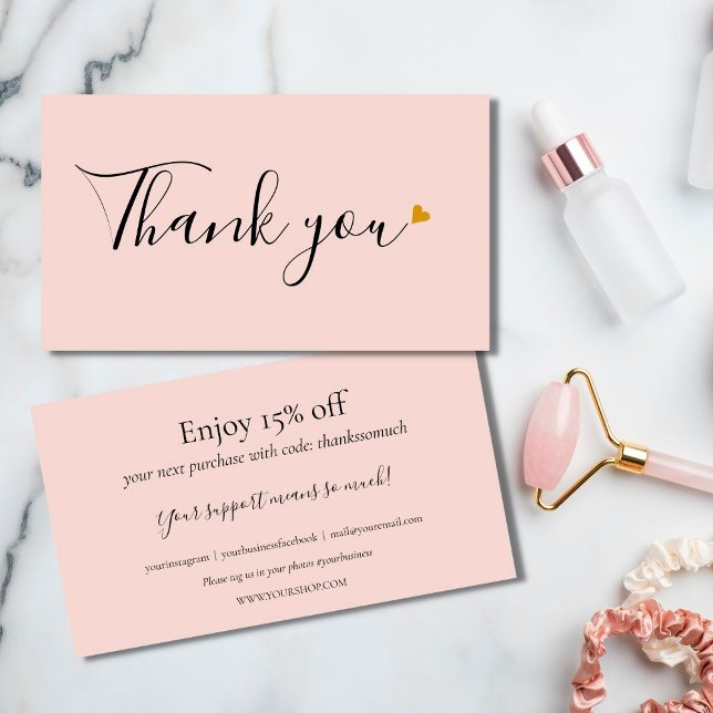 Carte de Remise Élégante Merci pour vos Achats (Créateur téléchargé)