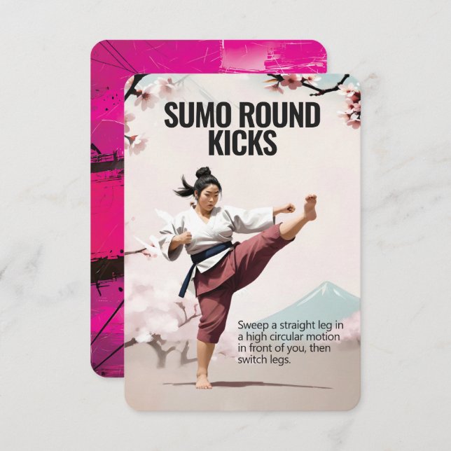 Carte de remise en forme Sumo Round Kicks avec sup (Devant / Derrière)