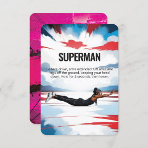 Carte de remise en forme Superman avec support ros