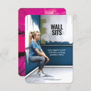 Carte de remise en forme Wall Sits avec support ro