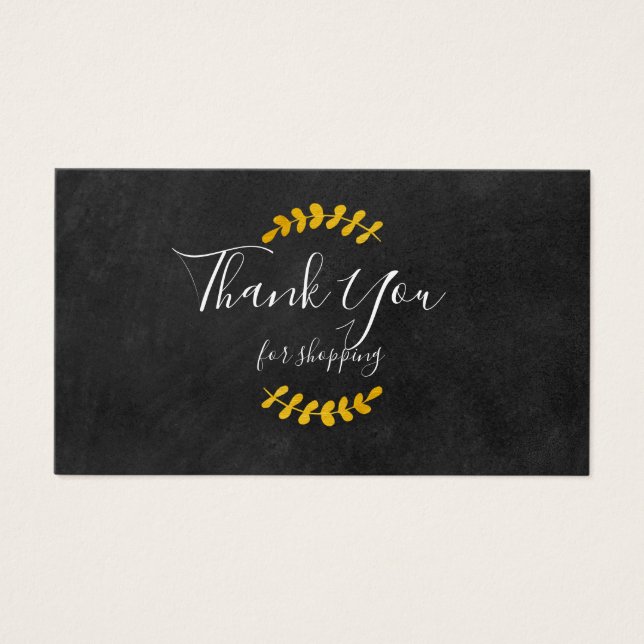 Carte de Remise Merci pour vos Achats sur Tableau  (Devant)