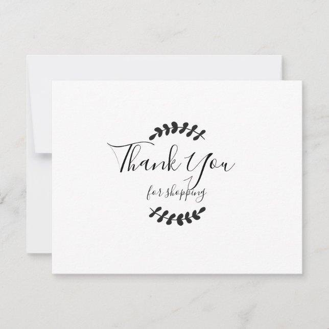 Carte de Remise Merci pour Votre Achat (Devant)