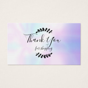Carte de Remise Merci pour votre Achat Holographiq