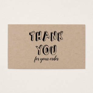 Carte de Remise Merci pour votre Achat Rustique