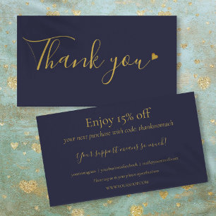 Carte de Remise Simple Merci pour votre Achat