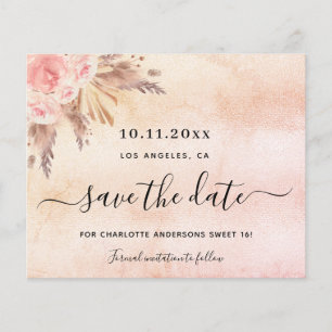 Carte de rendez-vous à conserver pour un Sweet 16