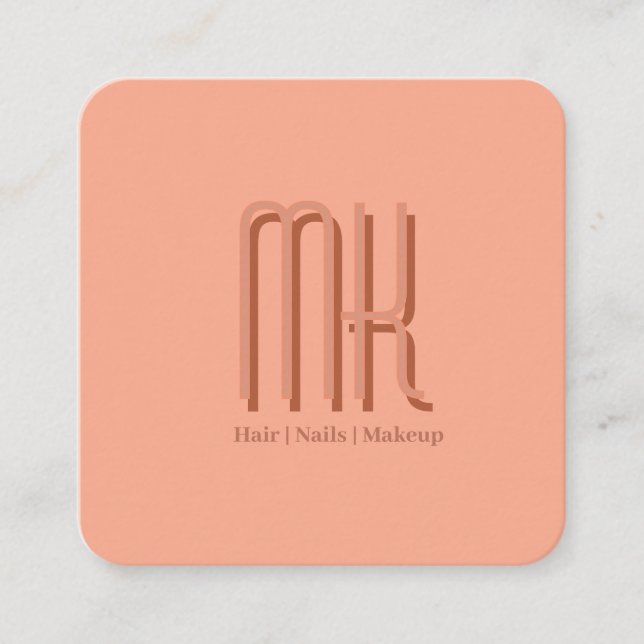 Carte de Rendez-vous à Monogramme du Salon Élégant (Devant)