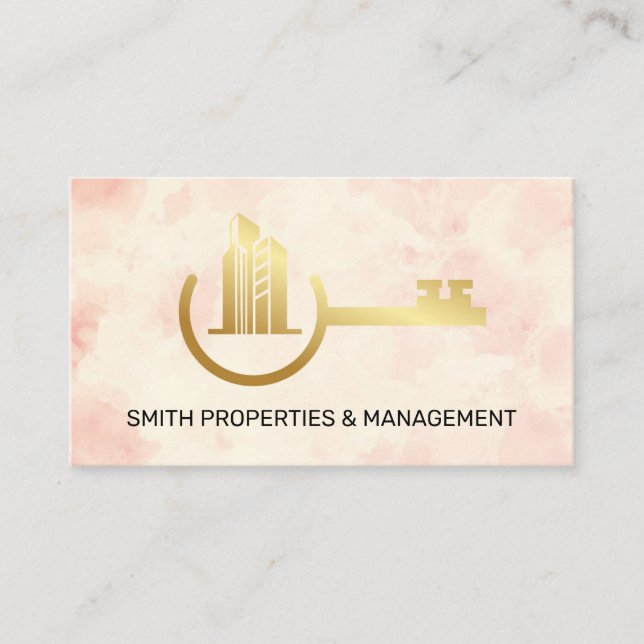 Carte De Rendez-vous Agent immobilier | Logo de clé Gold Properties (Devant)