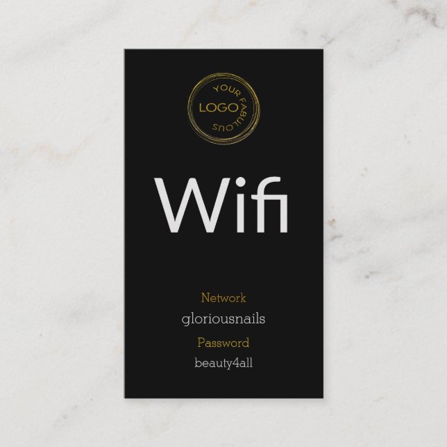 Carte De Rendez-vous Ajouter votre Logo Wifi Réseau et mot de passe en  (Devant)