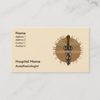 Carte De Rendez-vous Anesthésiste Caduceus