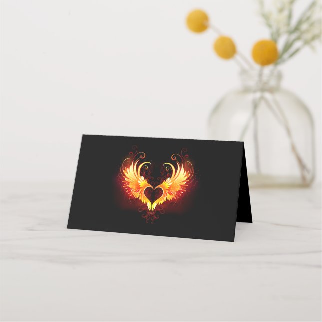Carte De Rendez-vous Angel Fire Heart with Wings (Devant)