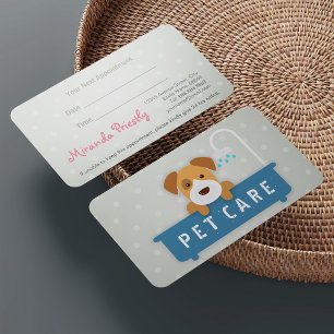 Carte De Rendez-vous Animaux de compagnie assis Bain et Grooming Salon 