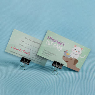 Carte De Rendez-vous Animaux de compagnie assis Bain et Grooming Salon 