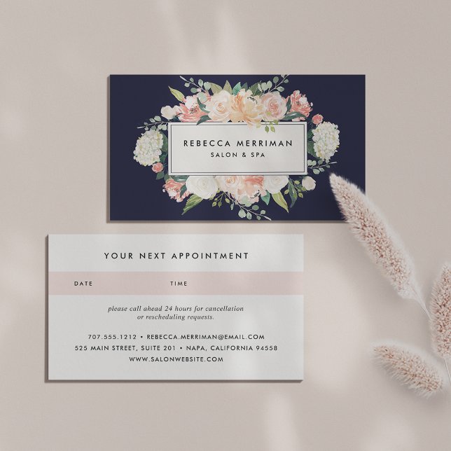 Carte De Rendez-vous Antique Floral Blush & Navy | Nomination (Créateur téléchargé)