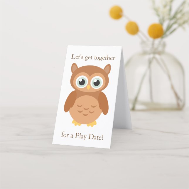 Carte De Rendez-vous Appelant le hibou de la date de la pièce Maman (Devant)