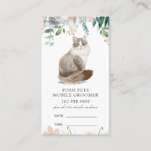 Carte De Rendez-vous Aquarelle Chat Mobile Animateur