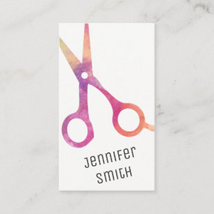 Carte De Rendez-vous aquarelle chic de ciseaux de coiffeur de styliste
