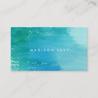 Carte De Rendez-vous Aquarelle Laver Bleu Contemporain Minimaliste