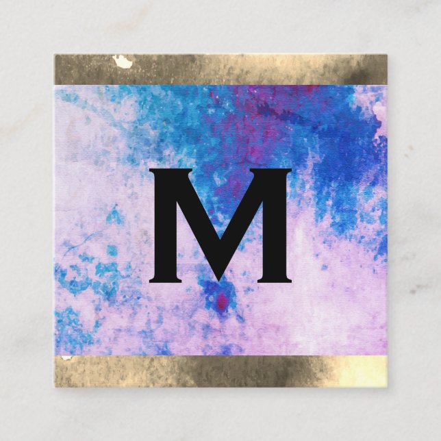 Carte De Rendez-vous Aquarelle Monogramme (carte de rendez-vous) (Devant)