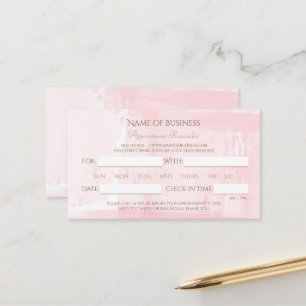 Carte De Rendez-vous Aquarelle rose simple Nomination élégante Script