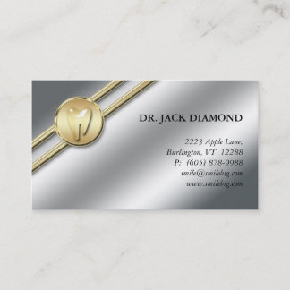 Carte De Rendez-vous Argent dentaire de rayure d'or de logo de dent de