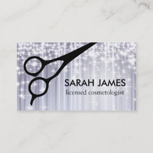 Carte De Rendez-vous argent scintillant fascinant de coiffeur de