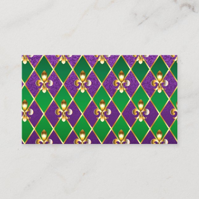 Carte De Rendez-vous Arrière - plan de bijoux Mardi Gras (Devant)