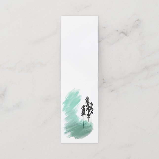 Carte De Rendez-vous art de l'arbre vert scandinave simple moderne ment (Extérieur déplié)