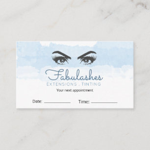 Carte De Rendez-vous Artiste de maquillage bleu Pastel Abstrait Eyelash