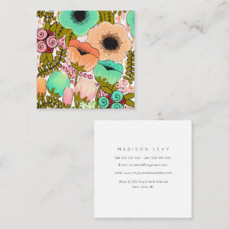 Carte De Rendez-vous Artiste Imaginaire Fleur Jardin Gouache