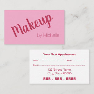 Carte de rendez-vous artiste maquillage rose magen