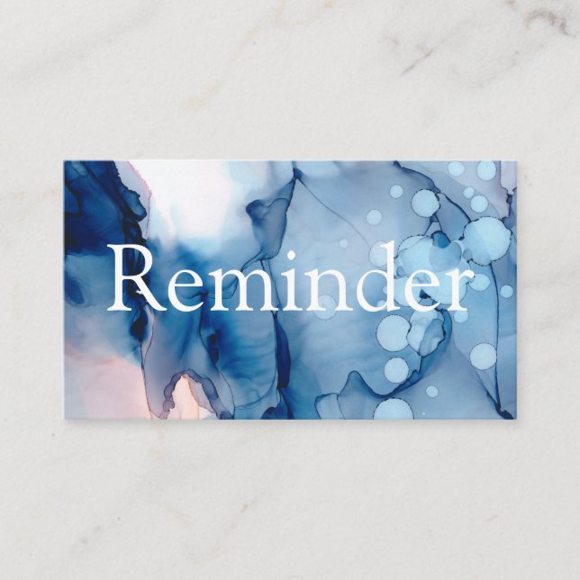 Carte De Rendez-vous Artistique abstrait chic bleu de salon et de spa (Devant)