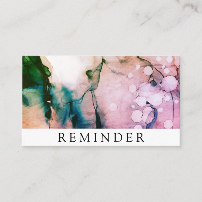 Carte De Rendez-vous Artistique abstrait chic de Fuschia de salon et de (Devant)