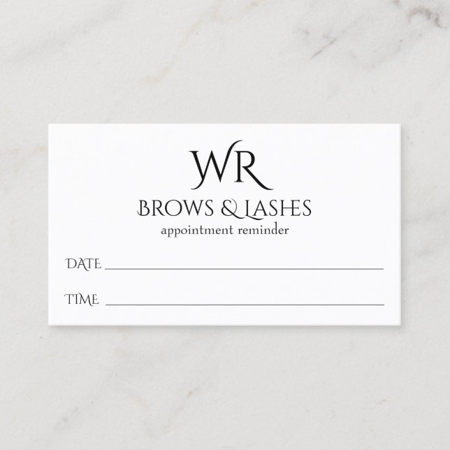Carte de rendez-vous au salon Brows & Lashes Micro (Devant)