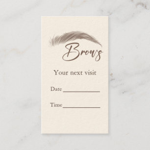 Carte de rendez-vous au salon Brows Microblading