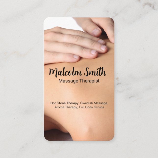 Carte De Rendez-vous Back Massage | Health Spa (Devant)