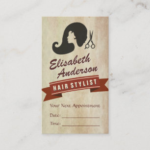 Carte De Rendez-vous Beauté rétro - Salon de coiffure Styliste Rendez-v