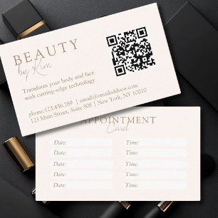 Carte De Rendez-vous Beige & Brown, Minimal, Élégant, Salon