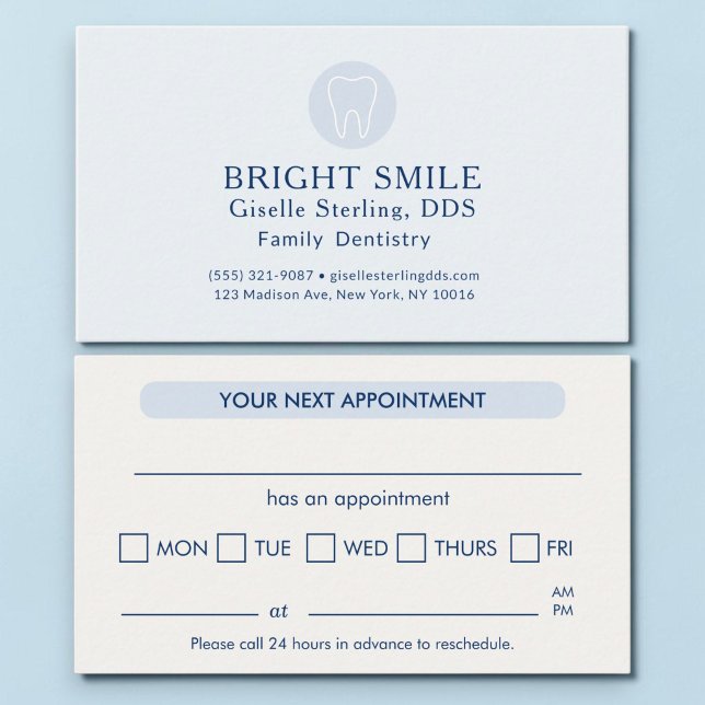 Carte de rendez-vous bleu clair moderne pour denti (Créateur téléchargé)
