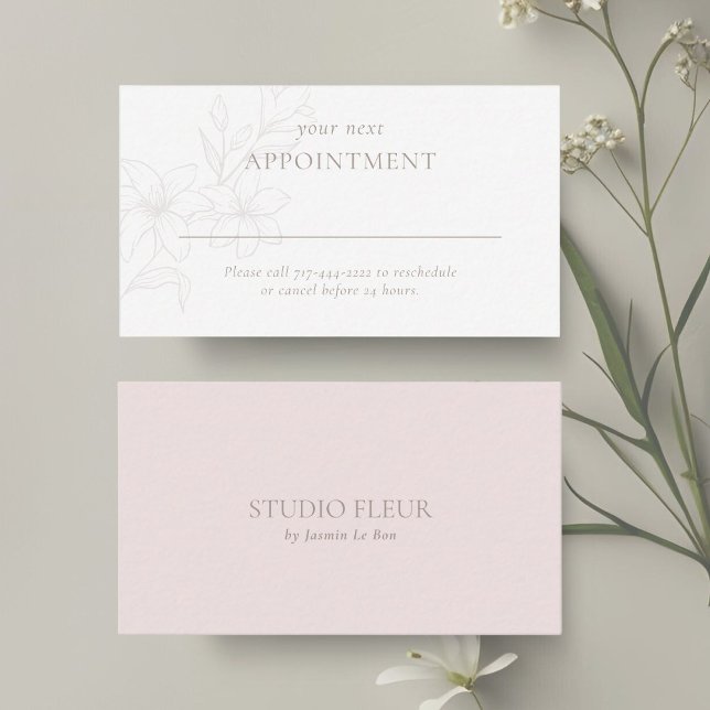 Carte De Rendez-vous Bleu et blanc | Boho minimal Floral moderne (Créateur téléchargé)